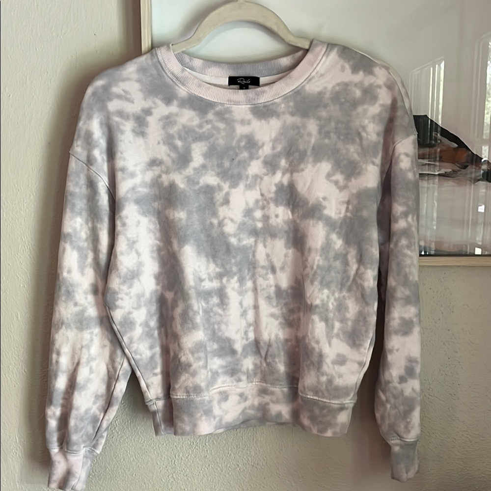 Rails blue / gray and white tie dye cloud sweater